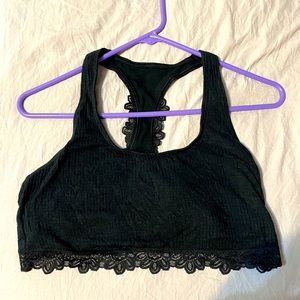 Aerie black lace racerback bralette. Never worn and with original tag